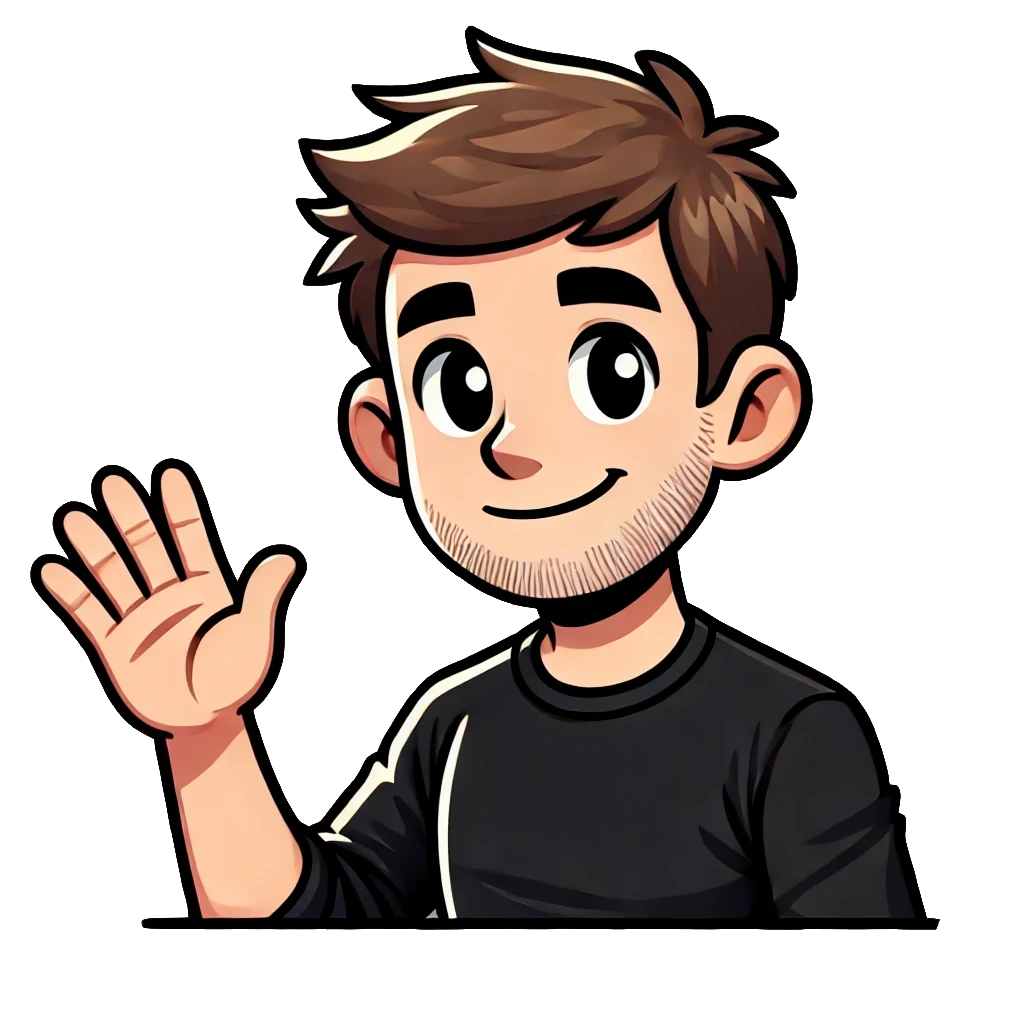 Cartoon illustration of Michael Wynkoop waving